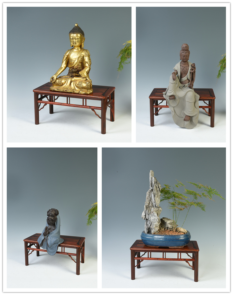 Pianology picking red rosewood carving base base of household adornment miniascape of rectangular solid wood base figure of Buddha furnishing articles