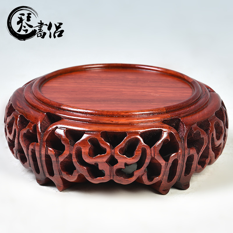 Pianology picking are it base solid wood round antique antique vase base wooden antique Chinese style furnishing articles