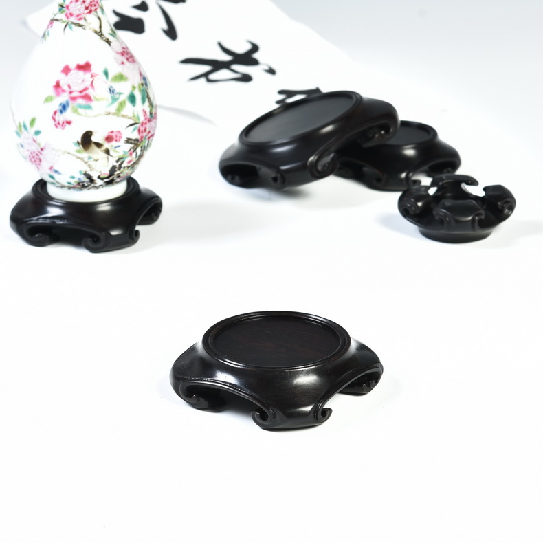 Black TanZiGuang rosewood base potted vase base solid wood antique wooden antique base stone base