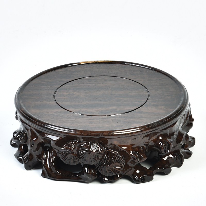 Air conditioning base round solid wood vases tank base flower miniascape of Buddha base it base porcelain base