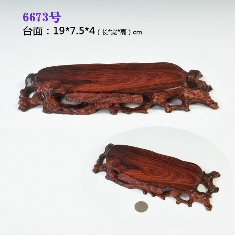 Pianology picking red rosewood carving stone, ceramic tea pot - the root carving handicraft furnishing articles pottery excavated wood base