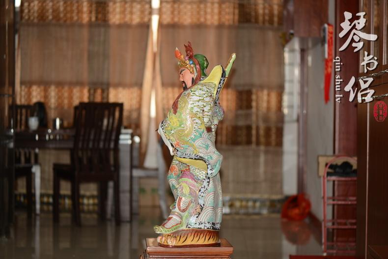 Pianology picking furnishing articles of jingdezhen porcelain industry Arthur yeung its hand - made guan yu wu guan gong 92 cm high