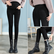 Pregnant Woman Pants Spring Fall Outside Wearing Toabdominal Black Small Leggings Pants Wave Spicy Mother 100 Hitch Jeans Spring Dress Pencil Trousers Long Pants