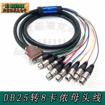 Riseng 8 way microphone line DB25 needle male head turn 8 Casnon female head stage mobile signal line audio fan tail