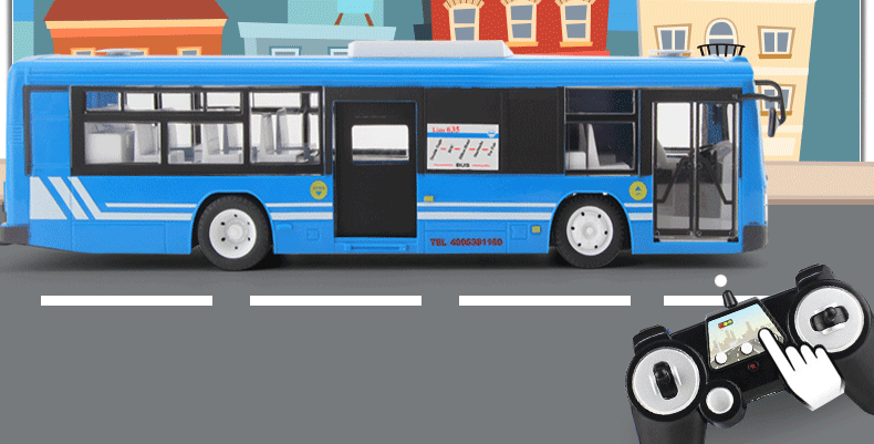 双鹰遥控车仿真城市公交车模型汽车大巴士玩具车开门跑车电动儿童
