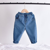Boys jeans washed baby spring and autumn pants childrens trousers girls casual pants 2020 new Korean version of the tide