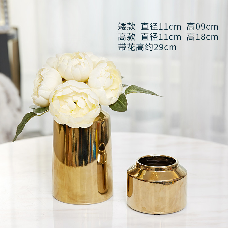 The European golden ceramic vase living room TV cabinet table home outfit ACTS the role of small place between example decoration
