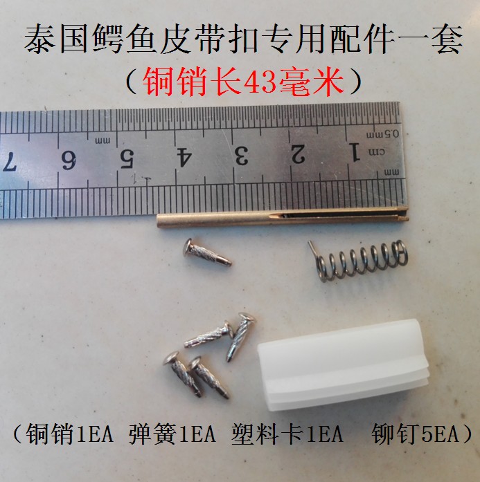 泰国鳄鱼皮带扣头无牙扣自动扣头配件插销铜销弹簧塑料牙维修铆钉