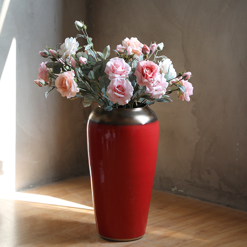 Large vases, ceramic I and contracted the new Chinese style Chinese red red wedding flower arrangement festival furnishing articles to the living room