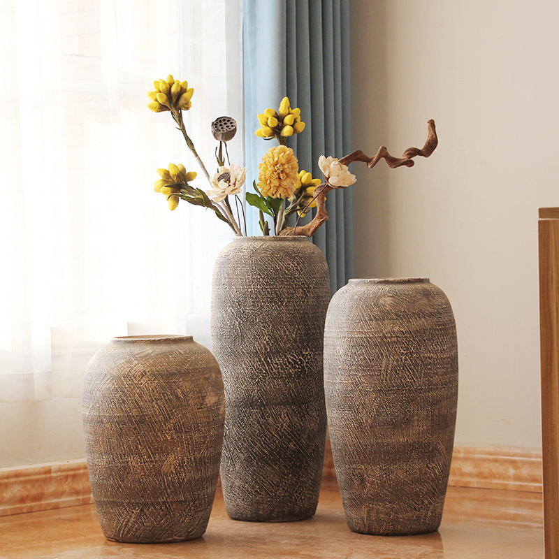 Jingdezhen do old vintage landing crude dry flower, flower implement some ceramic jar jar earthenware vase do old big flowerpot soft