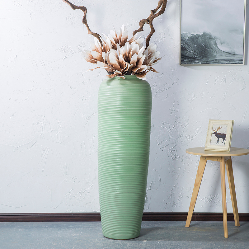 Jingdezhen I and contracted ceramic vase landing big sitting room dry flower arranging flowers is placed on the Nordic and fresh your up green