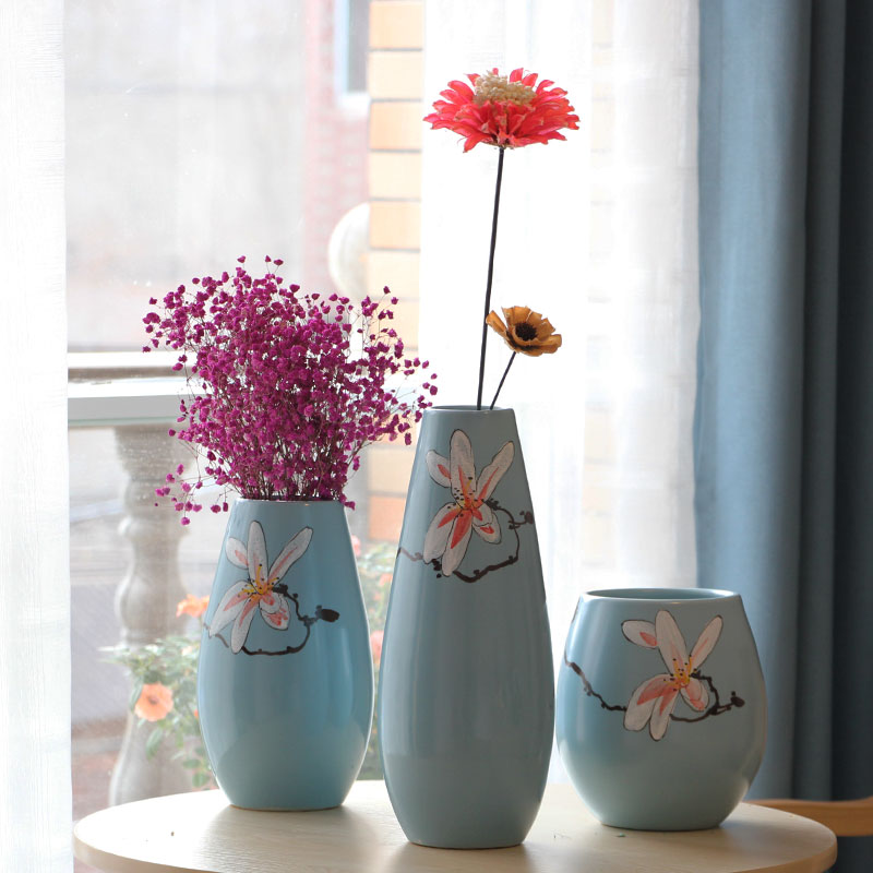 The Original American I and contracted hand - made ceramic vase three - piece jingdezhen porcelain household act the role ofing is tasted in the living room