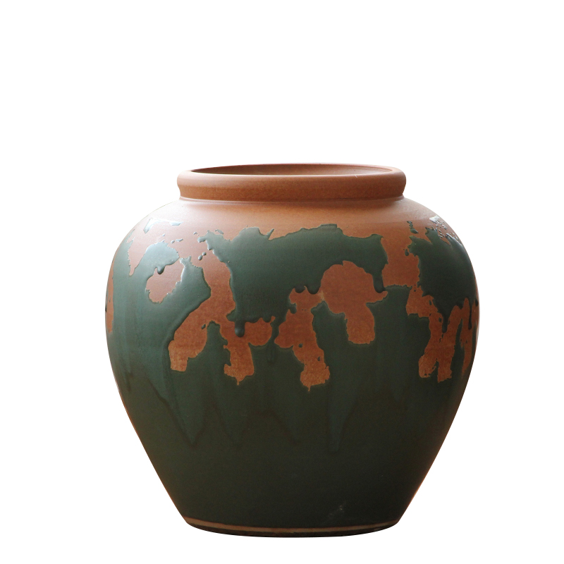 New Chinese style restoring ancient ways do old pottery ceramic flower pot sitting room porch flower arrangement of large coarse pottery vase combination furnishing articles