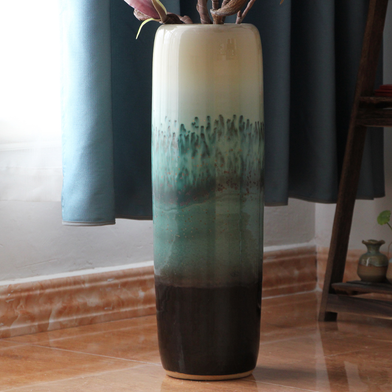 Modern American European Mediterranean style ceramic color glaze floor vases, home furnishing articles sitting room adornment