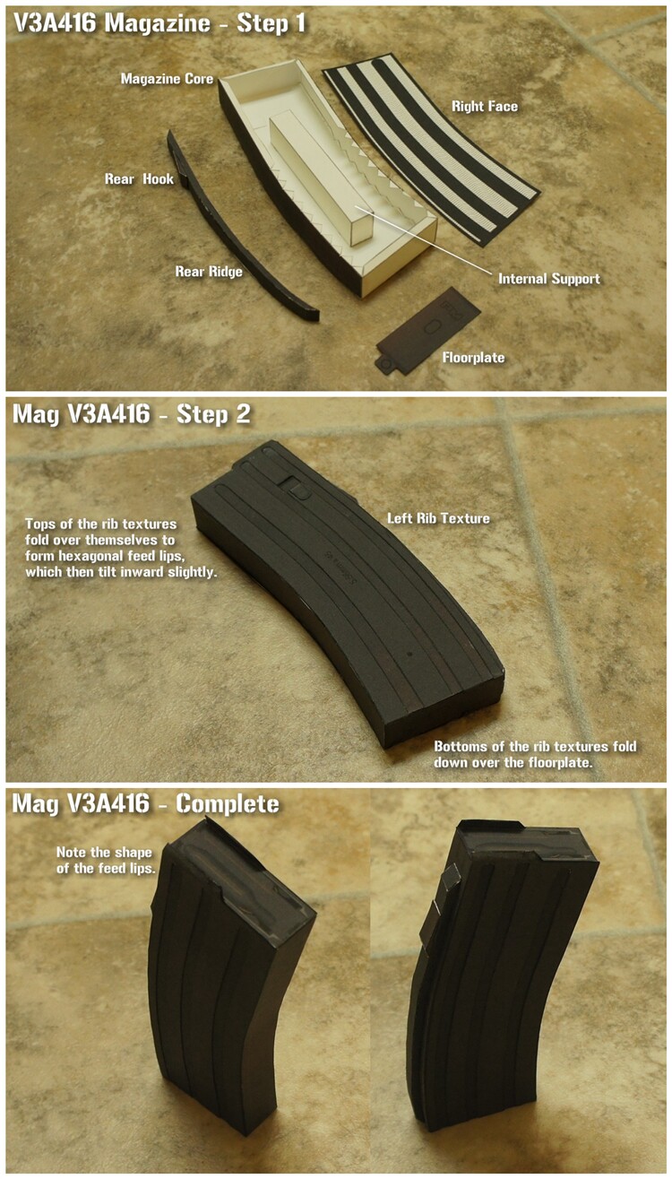 需自制 hk416纸模型突击步枪1:1枪械手工制作cosplay道具玩具摆件