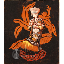 Fine batik pure manual batik batik painting Miao figure heavy color painting 59*66 customers own frame