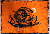 Batik painting Guizhou Anshun tourism specialty Huangguoshu hand letter batik single-layer painting fish 60 * 80cm