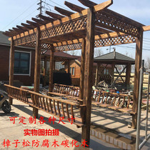 Grape Racks Embalming Wood Patio Grapes Carbonated Wood Outdoor Cold Pavilions Outdoor gallery Climbing Rattan stand Promenade
