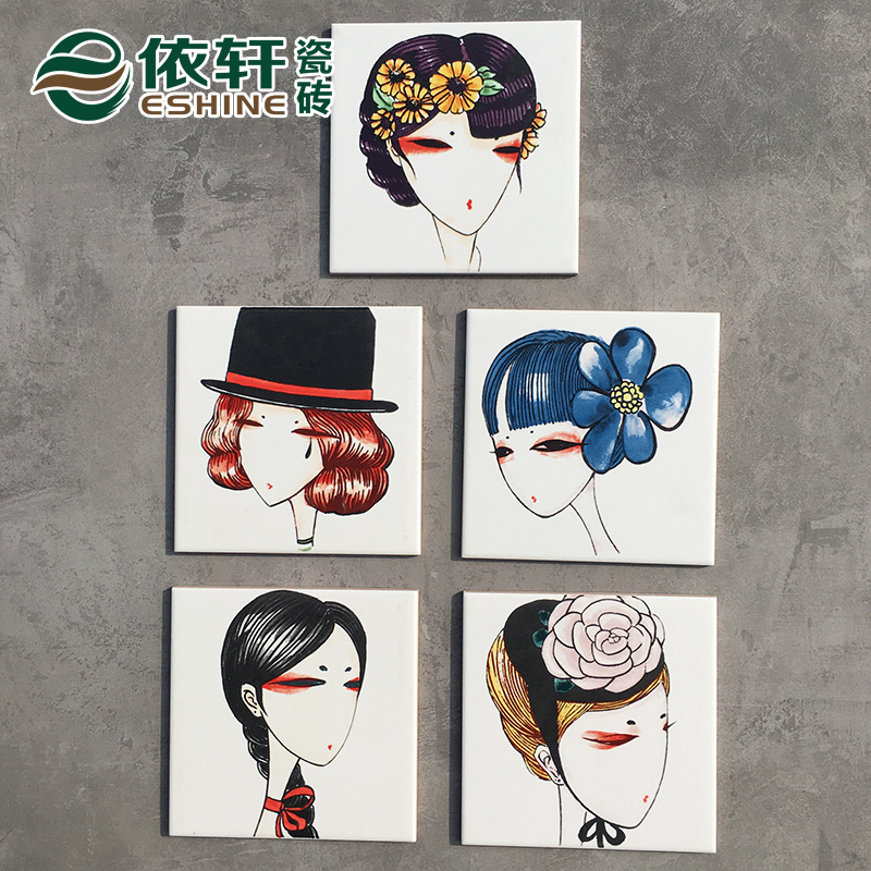 依轩简约瓷砖女人头像