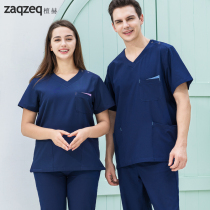 ZaqZeq Tanhe short-sleeved surgical suit Doctor hand washing suit Beauty salon professional uniform female SPA pedicure technician suit