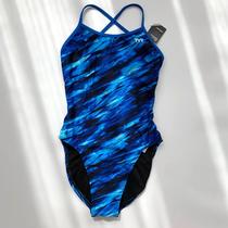 The new American T three-stick swimsuit with large open back professional training competition anti-chlorine reduction competitive swimsuit