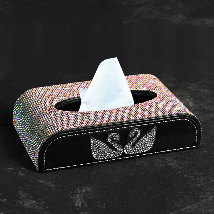 car interior car tissue box diamond-studded female napkin box car interior car interior decoration seat type paper towel cover
