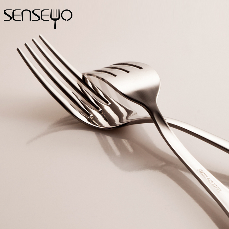 The chops Senseyo stainless steel fork fork cattle crisp thin fritter twist fruit salad fork fork western food west tableware