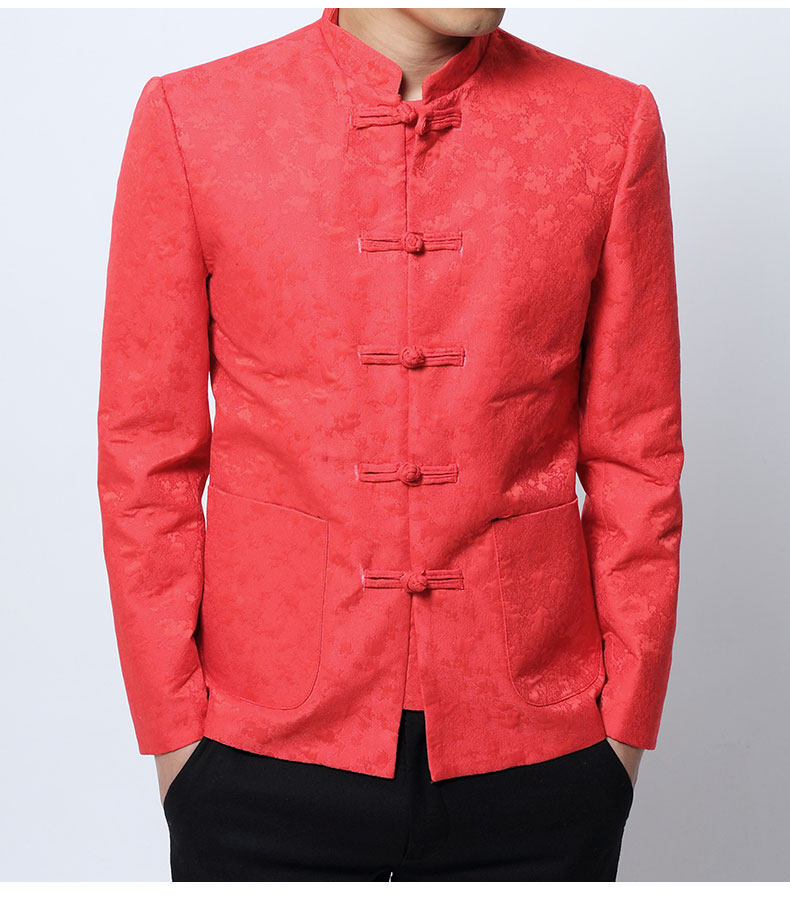 中国风唐装男青年大码外套韩版修身中式盘扣男装立领休闲中山装男