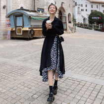 Chachet French dress woman 2023 new medium long temperament skirt spring and autumn models irregular small design