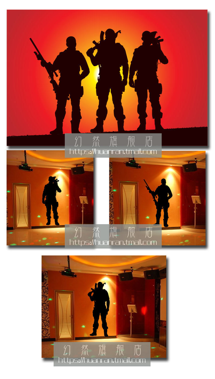 海豹兄弟连士兵战士墙贴cs真人体验竞技馆军事墙主题网咖背景装饰