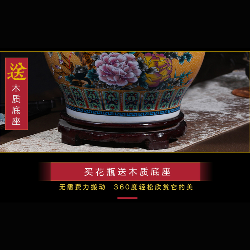 Modern Chinese jingdezhen ceramics sitting room adornment colored enamel of large vases, flower, TV ark, furnishing articles