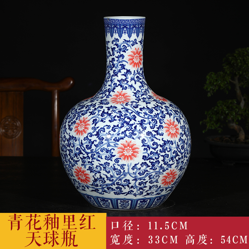 Jingdezhen ceramics of large vases, flower arrangement in modern Chinese style living room decoration vase TV ark, furnishing articles