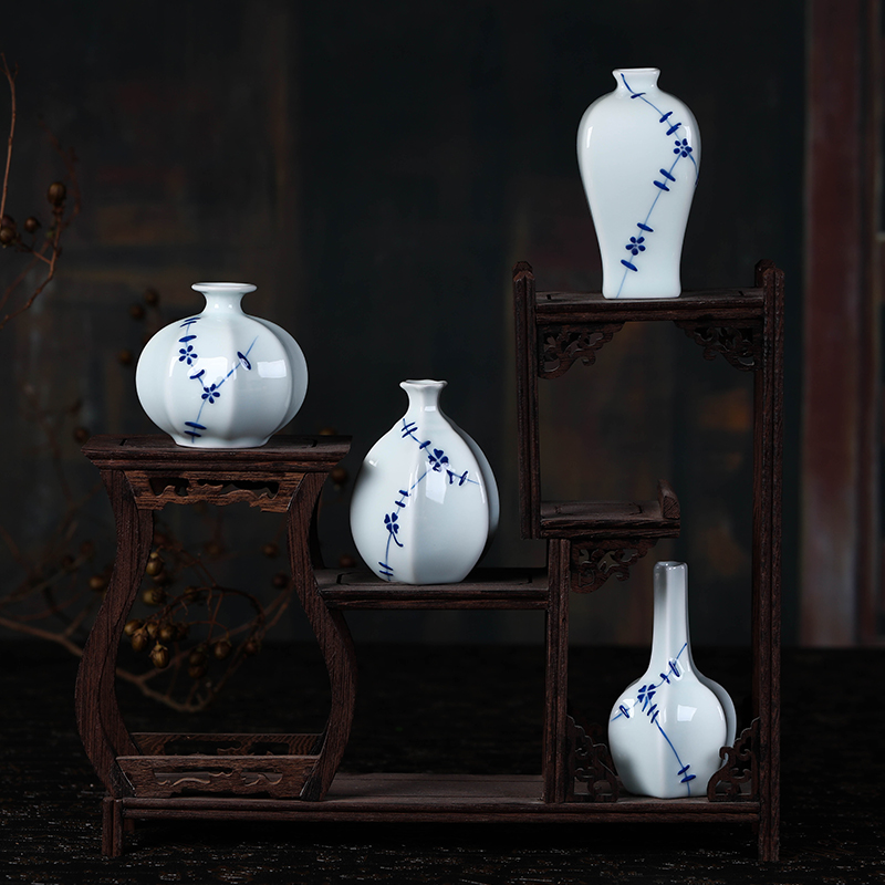 Jingdezhen porcelain vases, flower vase furnishing articles floret bottle flowers pet home rich ancient frame adornment