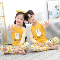 Childrens underwear suit boy girl pure cotton autumn clothes autumn pants baby full cotton warm cotton sweatshirt CUHK child pyjamas