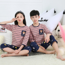 Childrens Pajamas Girls Home Clothes Pajamas Suit Pure Cotton Boy 70% Sleeves CUHK Tong Air Conditioning Wear Thin summer