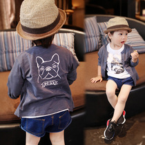 2021 spring and summer Childrens clothing Boys jacket cardigan thin baby clothes Air conditioning shirt sunscreen clothes Girls top cotton