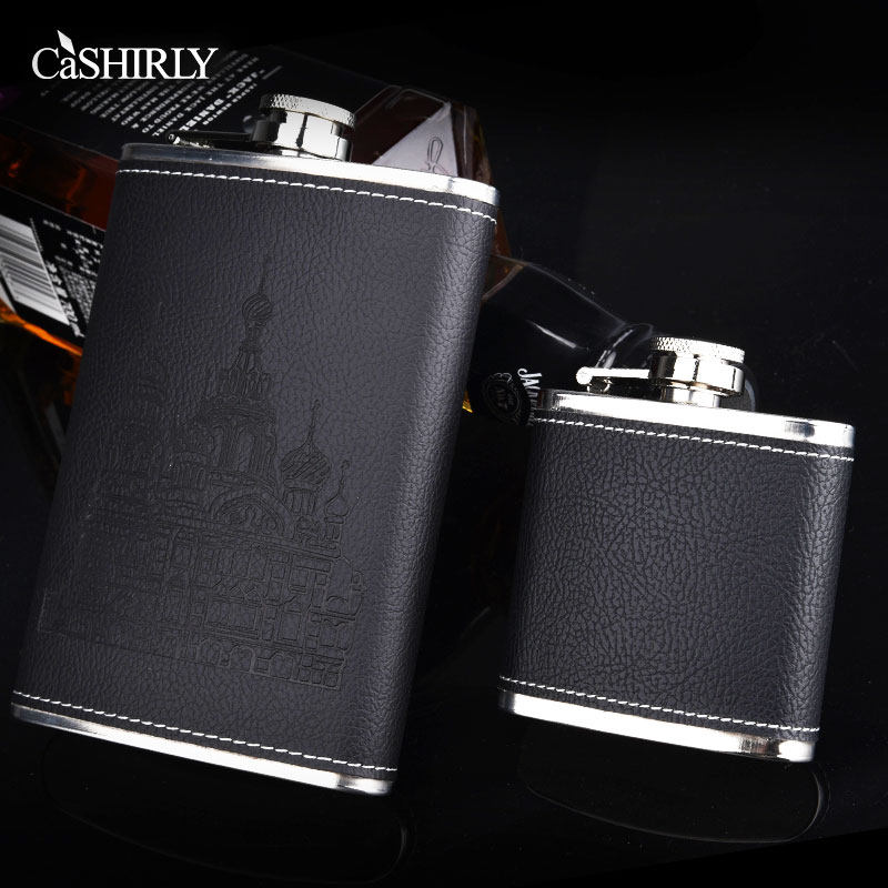 kai shang lai small hip flask portable outdoor 304 stainless steel mini metal high-grade double hip flask set half a catty