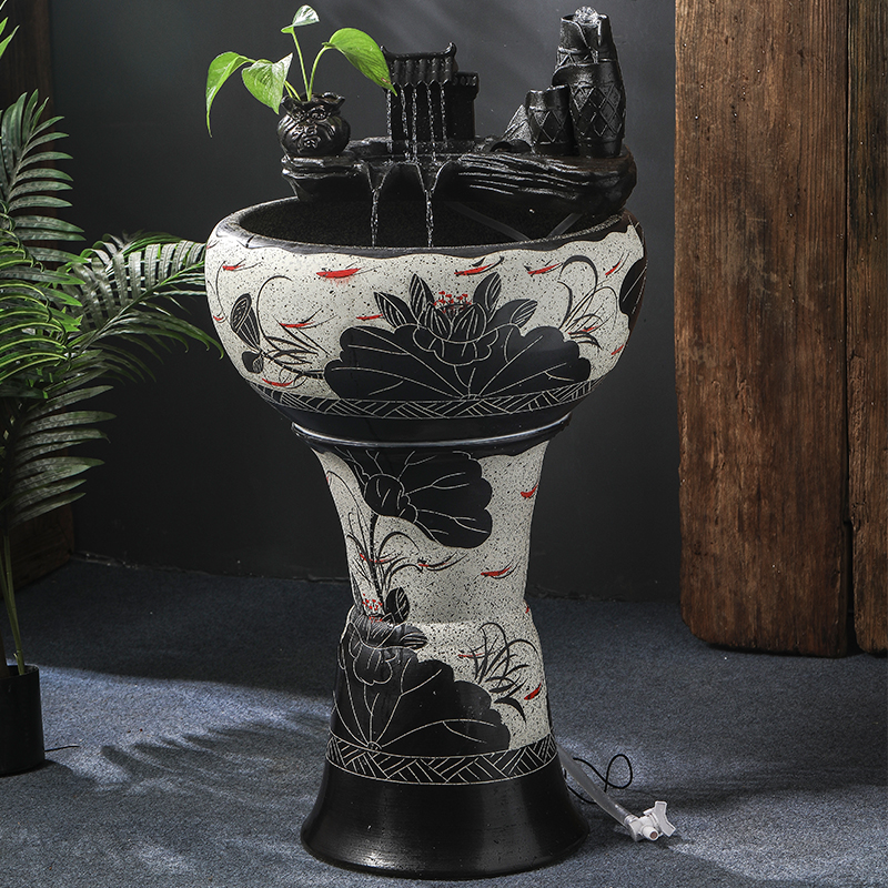 Jingdezhen ceramic filter home sitting room aquarium pillar landing a goldfish bowl fish bowl housewarming gift outside