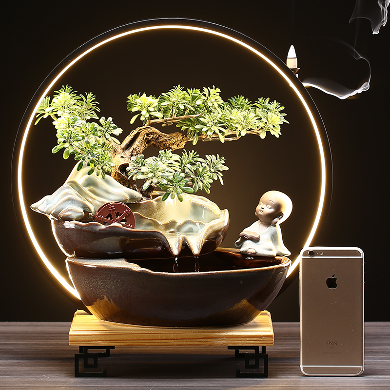 Jingdezhen ceramic water aquarium creative furnishing articles sitting room office desktop circulating water opening housewarming gift