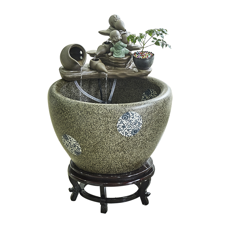 Jingdezhen ceramic goldfish bowl zen cornucopia restoring ancient ways furnishing articles tank filter water courtyard aquarium