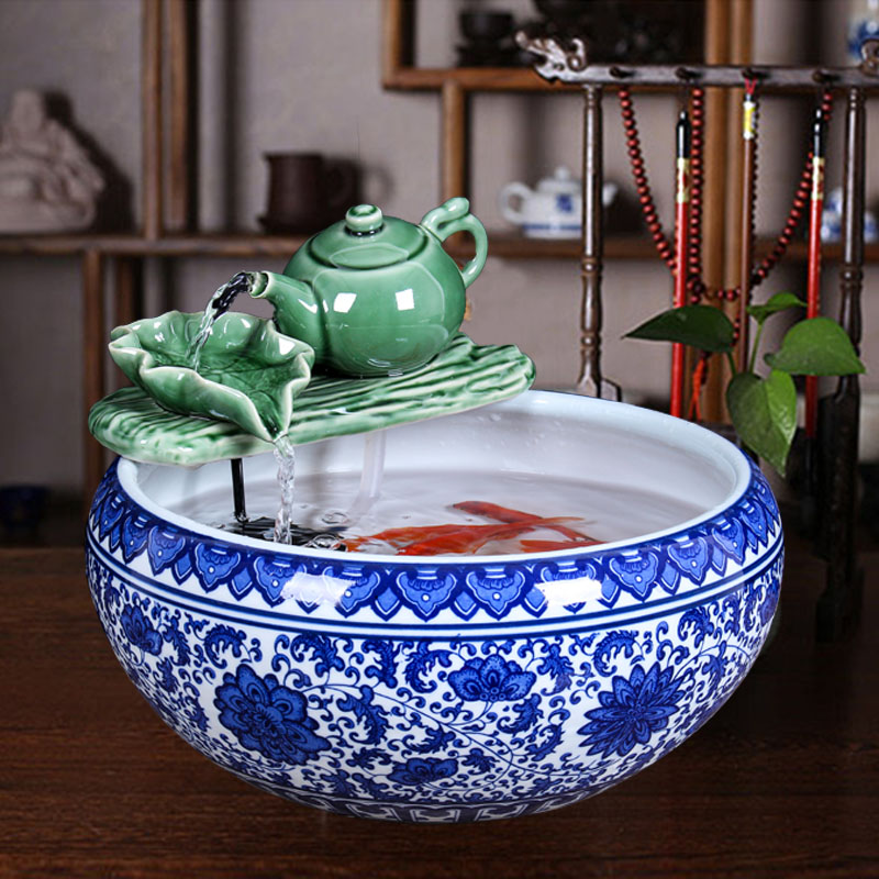 Lucky the tables and water fountain furnishing articles sitting room adornment ceramic aquarium handicraft gift to office