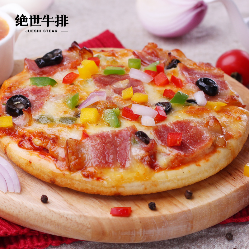 绝世 培根披萨 7英寸速冻成品烘焙匹萨pizza 满5份送披萨滚刀产品展示图4