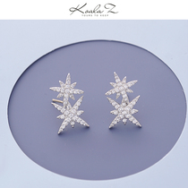 Koala pig personality fashion Joker double stars light earrings earrings earrings earrings no ears female European and American Net red meteor