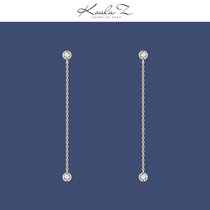 Very simple OL small long simple slim small round fairy commuter cold wind earrings ear clip no ear hole female