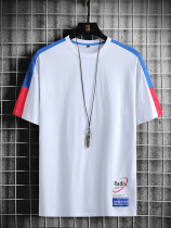 Large size mens fat Japanese ins short sleeve T-shirt loose Joker summer dress niche design sense summer couple sweatshirt