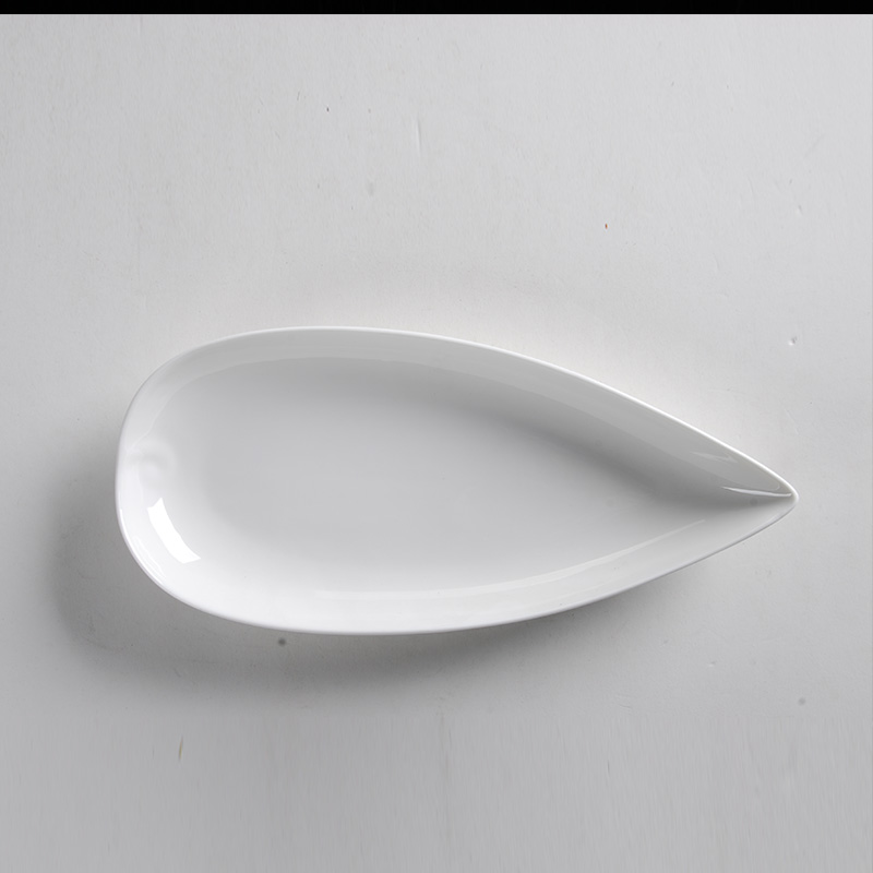 Joy, to live through the torpedo deep dish profiled pure white ceramic dish water hot abnormity