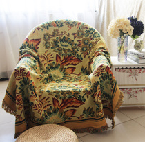 Sofa cover towel fabric dust cover Single double three-person full cover line blanket Sofa cushion bed tail blanket American foreign trade