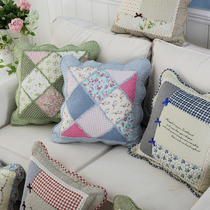 Pastoral cotton pillow quilted cloth art sofa pillow core office European bedside cushion pillow case