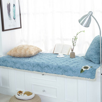 Four seasons thickened warm plush window mat fabric non-slip window sill balcony mat Princess Korean machine washable customized