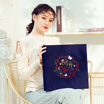 18-inch large-capacity fabric photo album embroidery DIY photo album large-capacity Family album Childrens photo book Baby commemorative growth record booklet film film family photo album